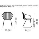 Powder-coated steel chair with armrests Catoosa