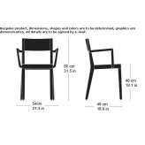 Solid wood chair with stackable armrests Barcani