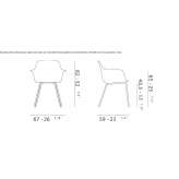 Chair with armrests and 4 legs Garvin