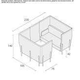 Sectional sofa with high backrest Tertenia