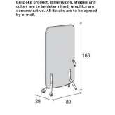 Freestanding office screen on wheels Lurano