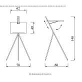 Lectern made of steel and wood Bievres