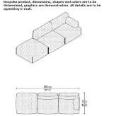 Segmentowa sofa ogrodowa z tkaniny Sopetran