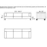 Sofa ogrodowa z aluminium i drewna na kółkach Codogne