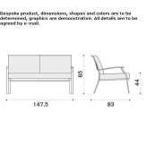 Two-seater garden sofa made of galvanized steel Ocelota