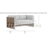 Two-seater teak garden sofa Talca