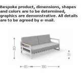 Dwuosobowa sofa ogrodowa z tkaniny Rhymney