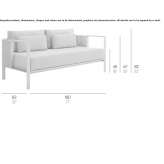 2-seater thermally lacquered aluminum sofa Xalisco