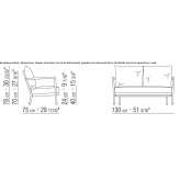 Dwuosobowa sofa ogrodowa z aluminium i tkaniny Munising