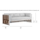 3-seater teak garden sofa Talca