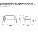 Two-seater garden sofa made of synthetic fiber Pierz