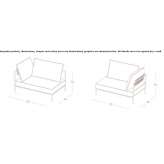 Modular 3-seater acrylic garden sofa Chajul