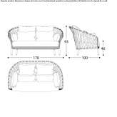 Two-seater acrylic garden sofa Pekmezli