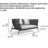 2-seater polyester garden sofa Pavie