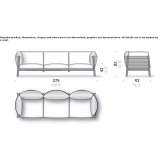 3-seater garden sofa with a removable cover Lomas