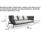 3-seater polyester garden sofa Pavie