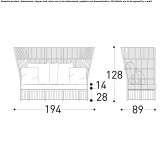 Sofa with high backrest made of synthetic fabric Legnano