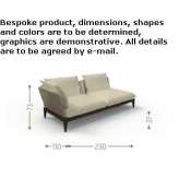 Sectional garden sofa made of fabric Plestan