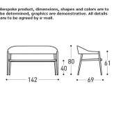 Two-seater garden sofa made of powder-coated aluminum Roztoky