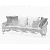 3-seater garden sofa upholstered in fabric Sirta