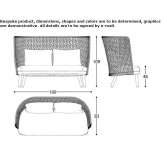 Dwuosobowa sofa ogrodowa z wysokim oparciem Ponca