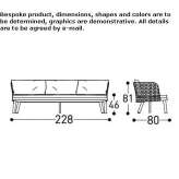 3-seater garden sofa made of synthetic fiber Ponca