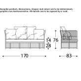 Two-seater garden sofa made of synthetic fiber Legnano