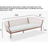 3-osobowa sofa ogrodowa z aluminium i tkaniny Hirel