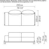 Dwuosobowa sofa ogrodowa z tkaniny Hawley