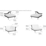 Corner modular fabric, teak and steel garden sofa Gamarra