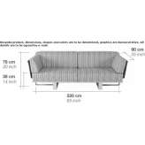 Garden sofa in fabric and steel Esiroglu