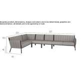 Sectional garden sofa made of fabric Listowel