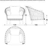 Acrylic garden armchair with armrests Pekmezli