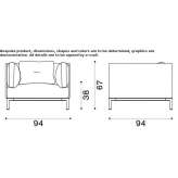 Textile garden armchair with armrests Casekow