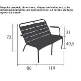 Stackable double aluminum garden armchair Tutana