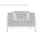 Textile garden armchair with armrests Pucara