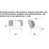 Rope garden chair with padded seat Vacon