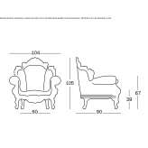 Polyethylene armchair with armrests Sarkad