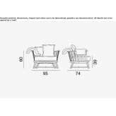 Oak garden armchair with armrests Proceno