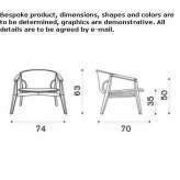 Garden armchair made of synthetic fabric with armrests Pierz