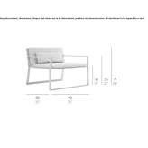 Thermally lacquered aluminum garden armchair with a sled base with armrests Piding