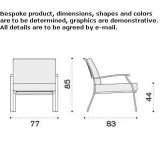 Garden armchair made of galvanized steel, stackable Ocelota