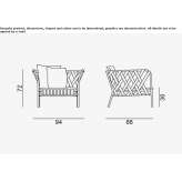 Powder-coated aluminum garden armchair Proceno