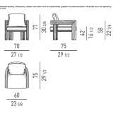 Outdoor armchair Letux