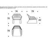 Garden armchair in technical fabric with removable cover and armrests Vorbach