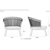 Rope and aluminum garden armchair Uthlede