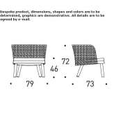 Garden armchair made of synthetic fiber with armrests Ponca
