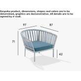 Aluminum and fabric garden armchair with armrests Hirel