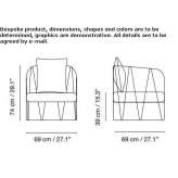 Garden armchair made of galvanized steel with armrests Grajduri