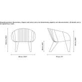 Garden armchair made of powder-coated steel with armrests Huachos